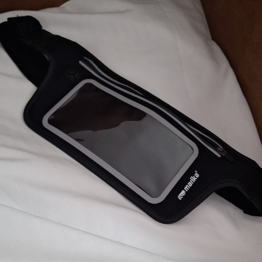 Marika Black Running Waist Pack with Clear Phone Window
